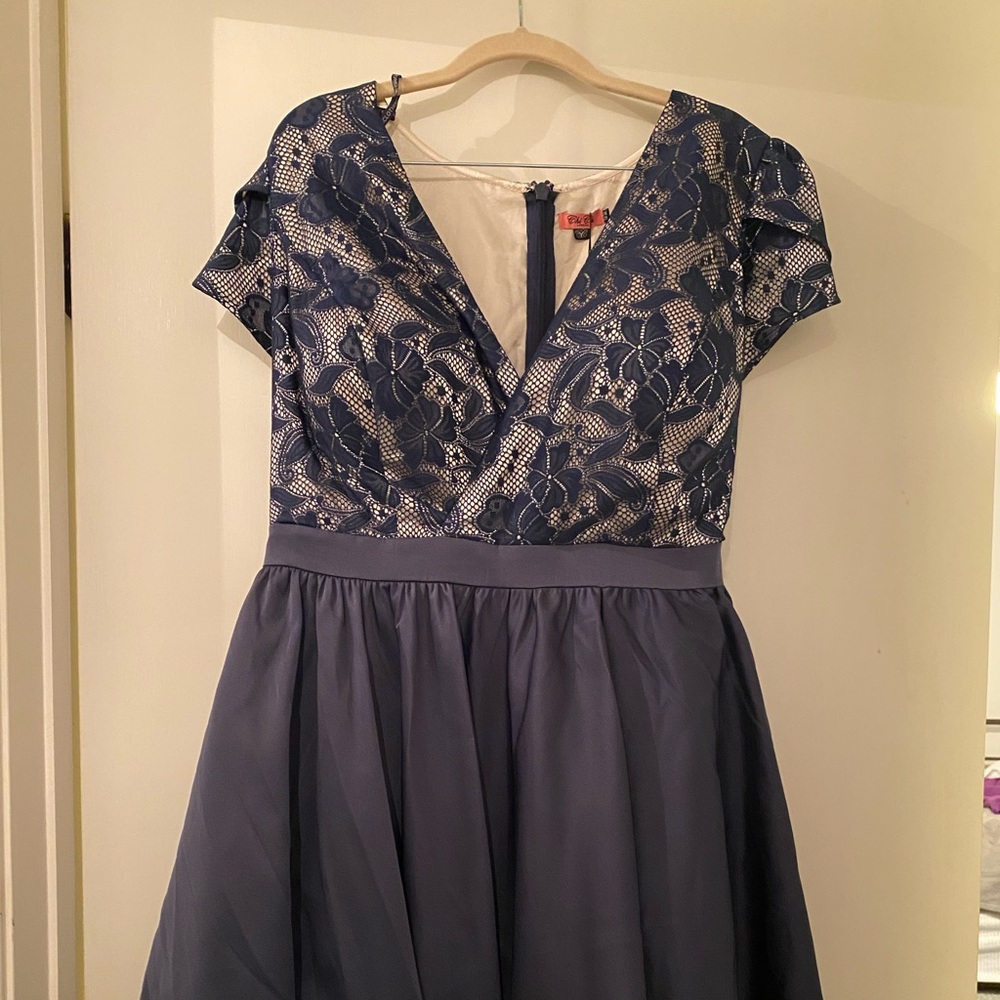 Navy blue above the knee party dress